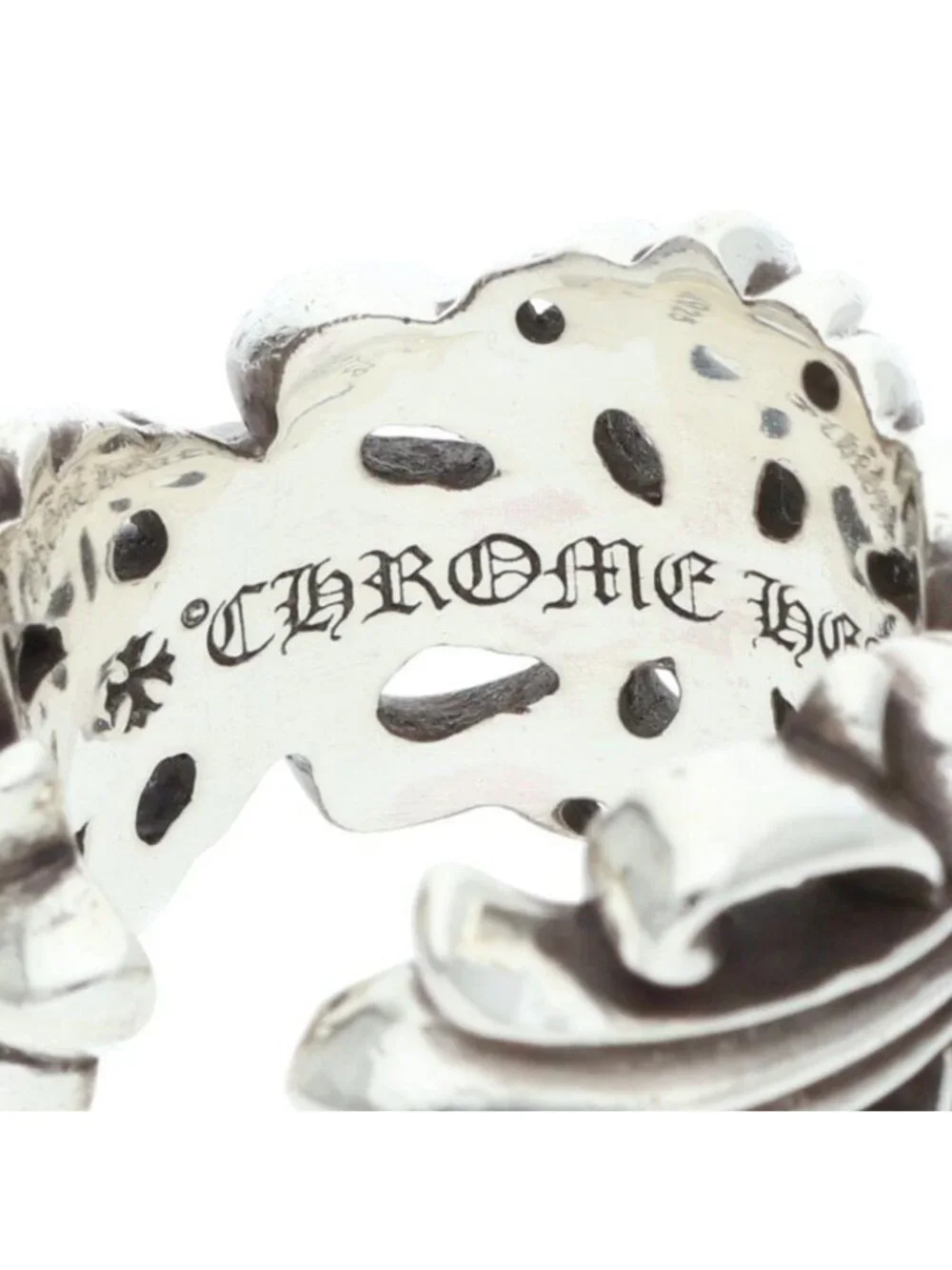 Chrome Hearts Dbl Flrl Double Floral Cross Silver Ring